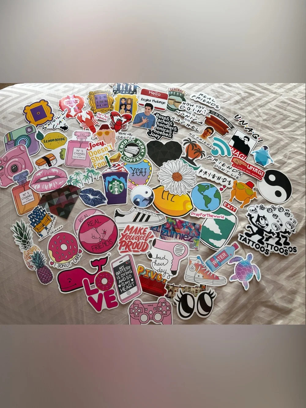 Assorted Pink Sticker Pack – Decorative Laptop & Phone Decals